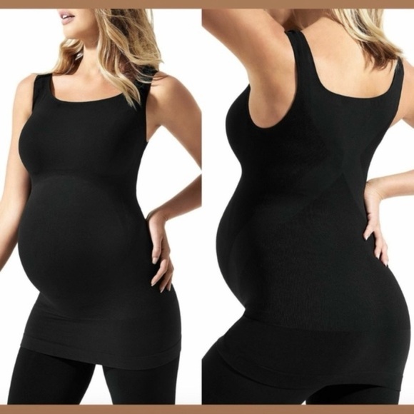 Blanqi Maternity Belly Support Tank Top in Black Size Medium - Picture 1 of 7